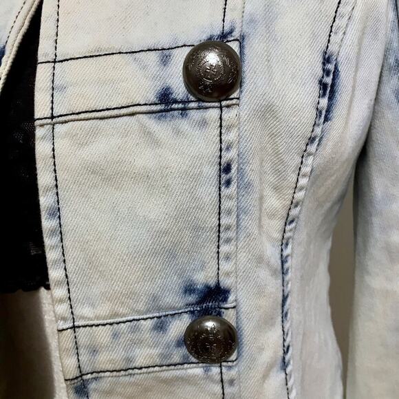 Forever 21 Stone Wash Jean Jacket Juniors L Women M - Picture 4 of 12